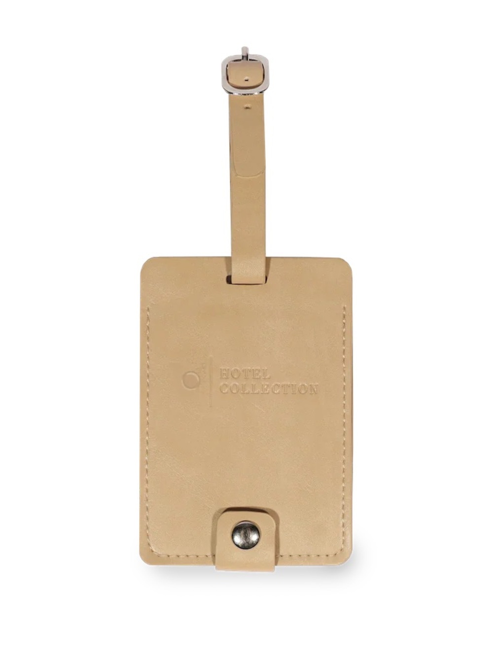 Hotel Collection Beige Leather Luggage Tag